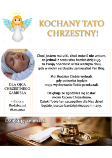 Doplnky na krst - Dar pre krst pre krstného otca