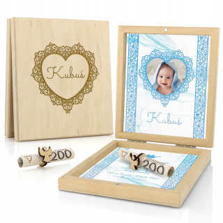 Doplnky na krst - Money Box pokrstený zlaceným potlačou