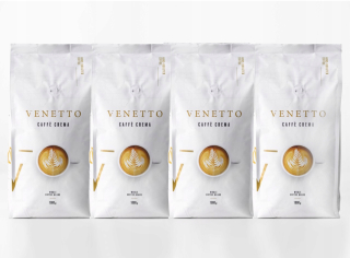Zrnková káva - VENETTO CAFFE CREMA čerstvo pražená káva 4kg (4x1kg)