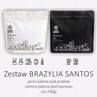 Zrnková káva - SET káva Brazília Santos Caffe Grano. 500 g