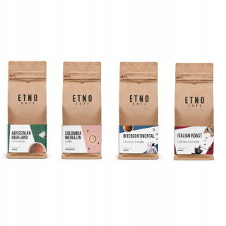 Zrnková káva - Sada granulárnej Arabica etno Cafe 4x250g