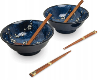 Ramen Bowl Set 2 ks Hana Blue Ø 22 cm H 9