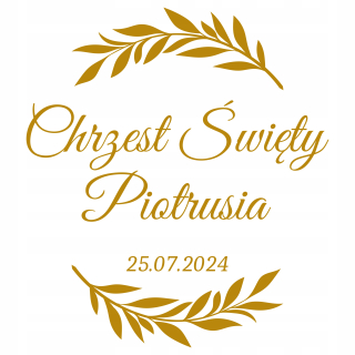 Doplnky na krst - Nálepka na krst s vašim menom Data približne 45x40